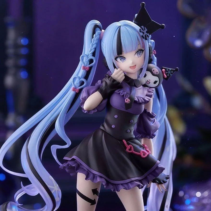 Anime Hatsune Miku 22CM Kuromi Hatsune Actionfigur Modell Spielzeug Niedliche Actionfigur PVC Sammlerstück Desktop-Accessoires Geschenke Spielzeug