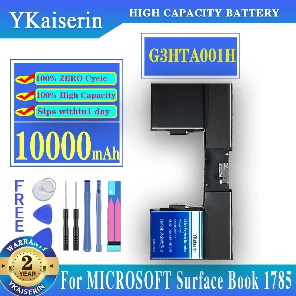 YKaiserin G3HTA001H Battery For Microsoft Surface Book Enhanced Notebook Tablet 1785 Keyboard 10000mAh Batteria