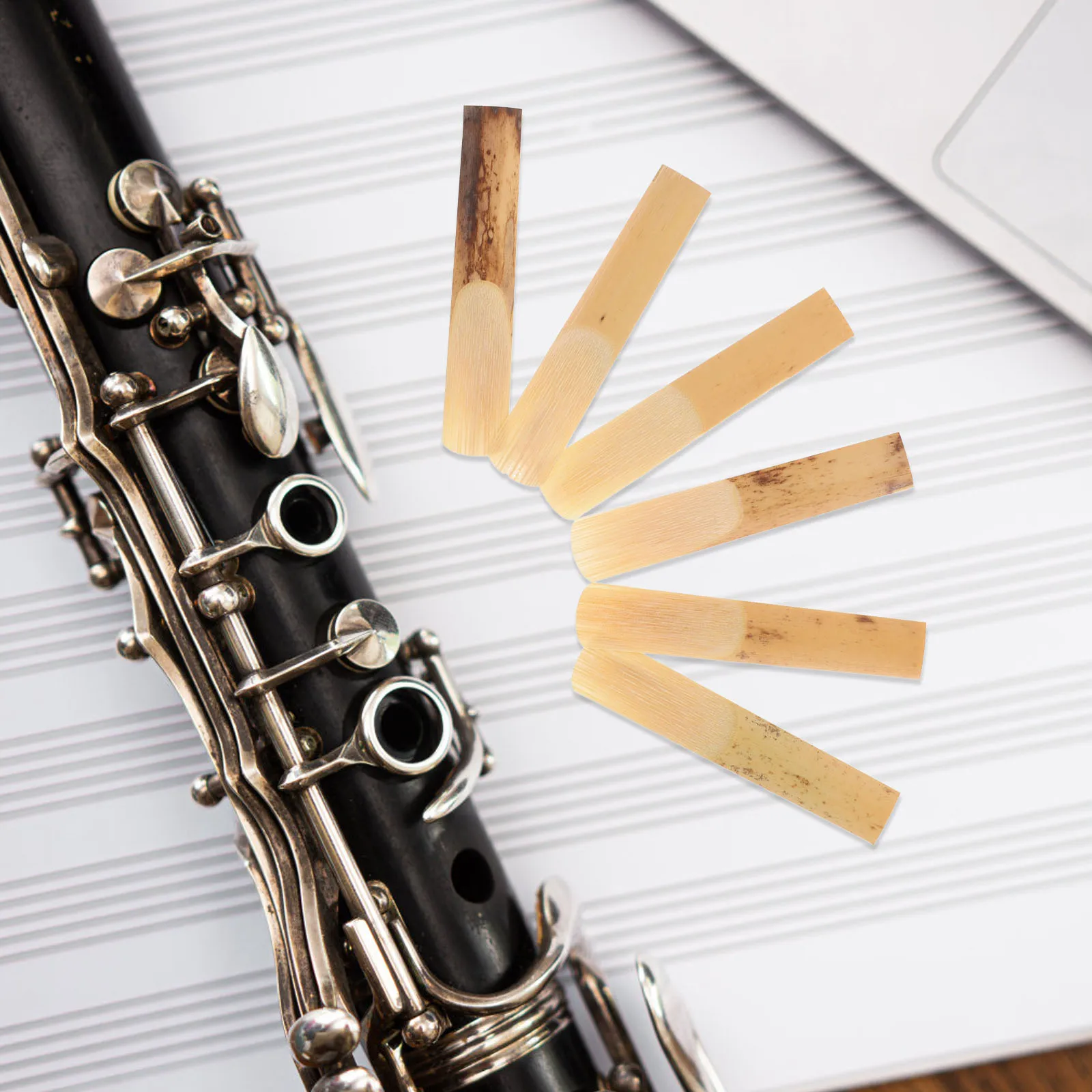 

10 Pcs Clarinet Reeds for Performance B Flat Beginner Accessory Wooden Accessories