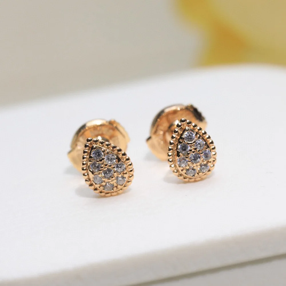 Fashionable S925 Sterling Silver Droplet Earrings Anti Allergy Women's Wedding Jewelry Exquisite Accessories Sweet Romantic New