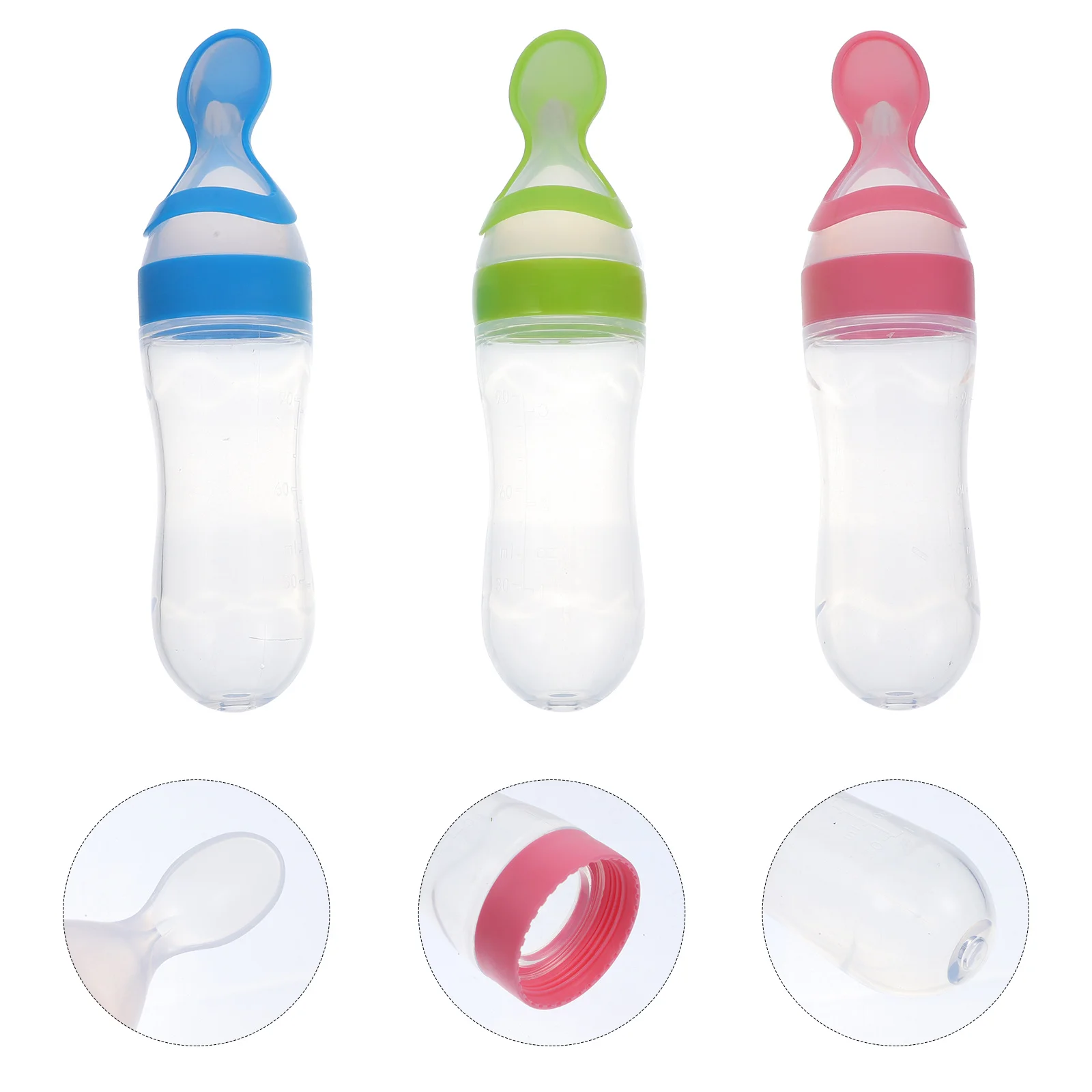 

3 шт., детские силиконовые бутылочки с рисовой пастой, сжимающие бутылочки для кормления, пищевая добавка для младенцев, кормушка, принадлежности для детского питания