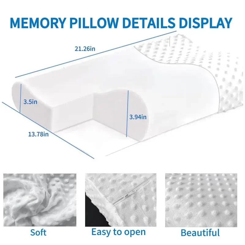 60/50/40CM Memory Foam Pillow for Sleeping Slow Rebound Orthopedic Pillow Support Nec Cervical Pillow Bed Pillows for Ergonomic