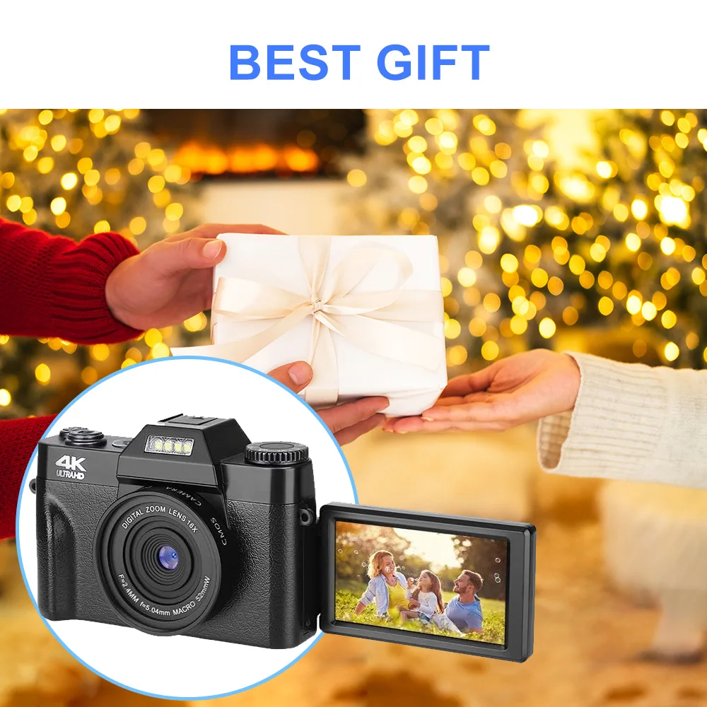 48MP Digital Camera 16X Digital Zoom 4K WIFI Retro Vlog Recorder YouTube 3 \