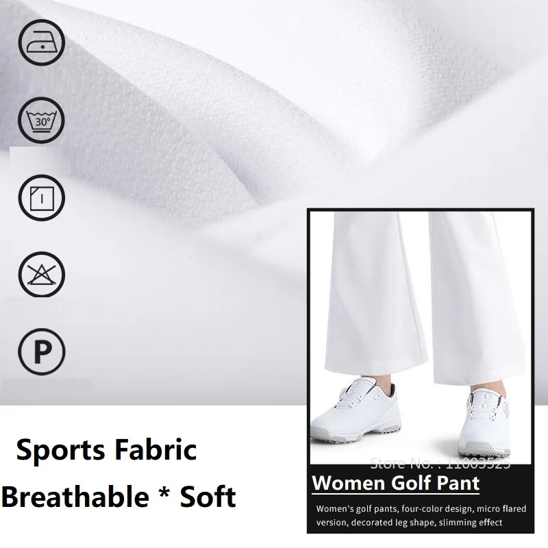 Pgm New Golf Wear for Women Casual Sports Flared Golf Pants Autumn Spring High-waisted Trousers Elastic Waist Long Sweatpants