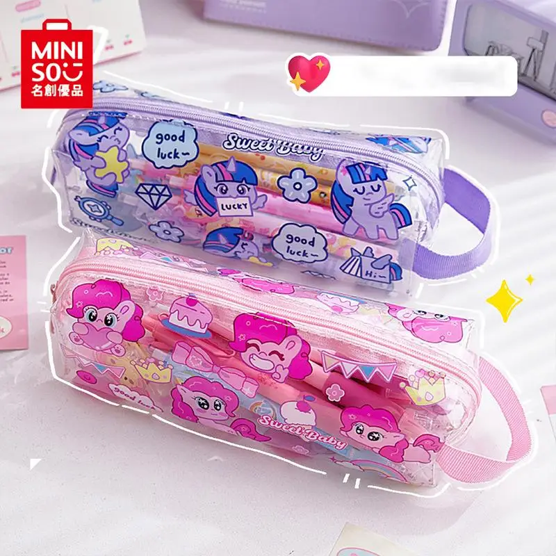 

Miniso Kawaii My Little Pony Anime Pencil Bags Cute Cartoon Ins Simplicity High-Capacity Students Carrying Storage Bag Kids Toys