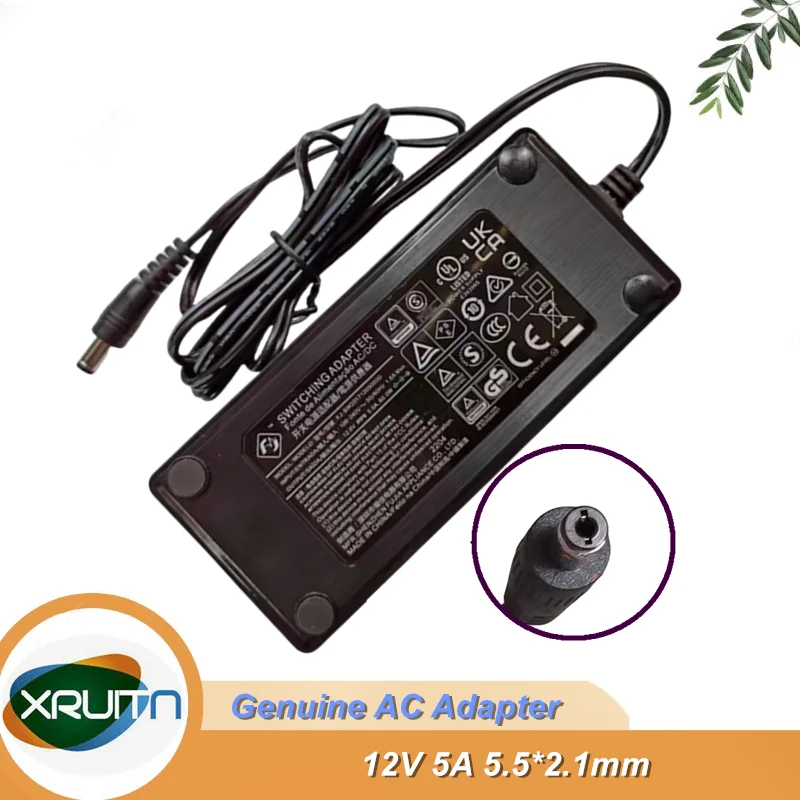 Genuine FJ-SW20171205000D Fujia 12V 5A AC DC Adapter Charger 60W Monitor Power Supply 5.5*2.1mm