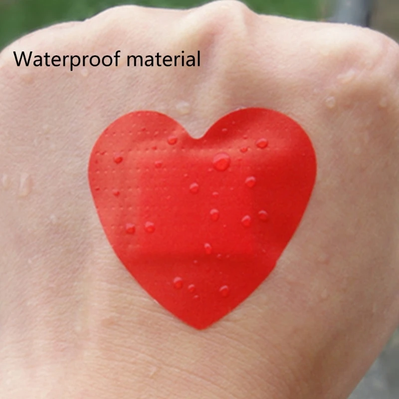 10pcs/lot Heart-Shaped Waterproof Wound Dressing Patches Tape First Aid Adhesive Bandage Non-woven Fabrics Sticking