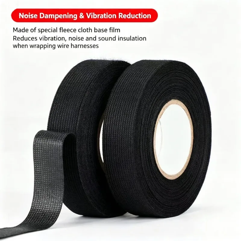 Black Fleece Wiring Harness Tape | High Temp, Flame Retardant, High Adhesion, Insulative, Anti-Static & Dustproof
