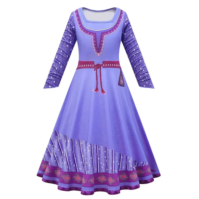 HN 8 2024 Nieuwe Film Wish Asha Kostuum Voor Kinderen Meisje Kinderen Prinses Jurken Halloween Party Jurken Vestido Outifit 8... Gf