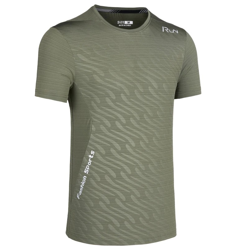 Breathable Fitness Tee Print Man Running Sport Quick Dry Training Workout Shirts Causal Summer Exercise Jogging Short Sleeves