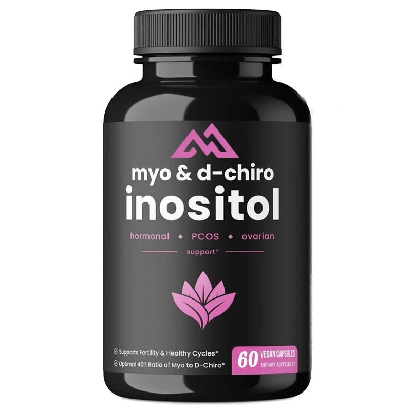 Inositol and D-Chiro Inositol Supplements for Ovarian and PCOS Support 60Vegetarian Capsules for Female Fertility and PH Balance