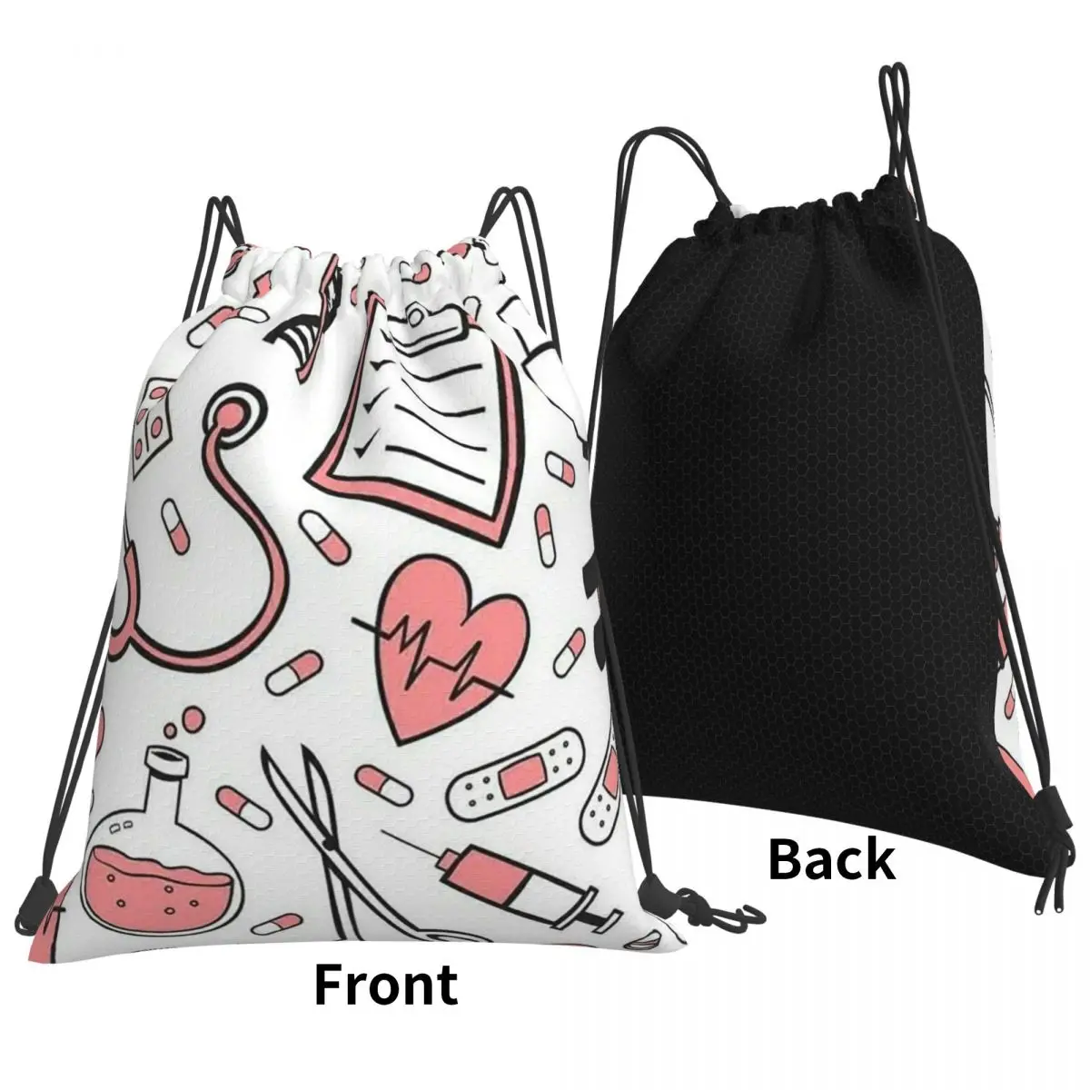 Enfermera En Apuros Doctor Nurse Medical Backpacks Multi-function Drawstring Bundle Pocket Sports Bag Book Bags Students