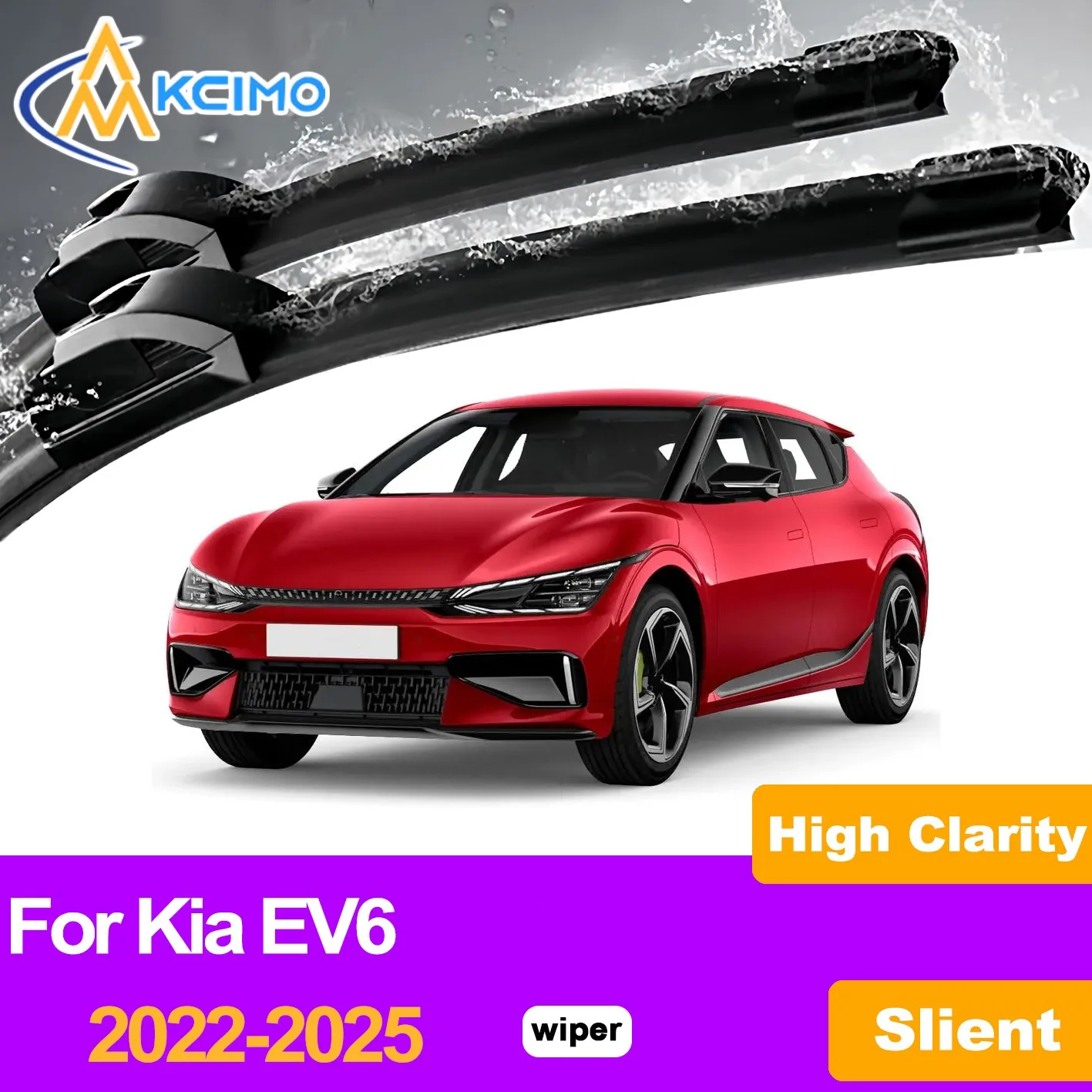 

KCIMO 2PCS Front Windshield Wiper Blades For Kia EV6 2022-2025, Perfect Fit All Season Clear View Car Replacement Parts