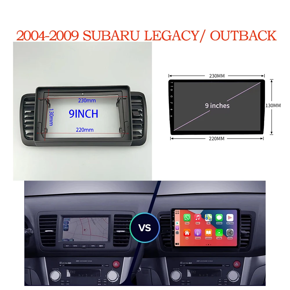 

For Subaru Legacy Outback 2004-2009 Car Radio Frame Fascia Panel (7/9 inch) Android Facia Bezel Plate Trim
