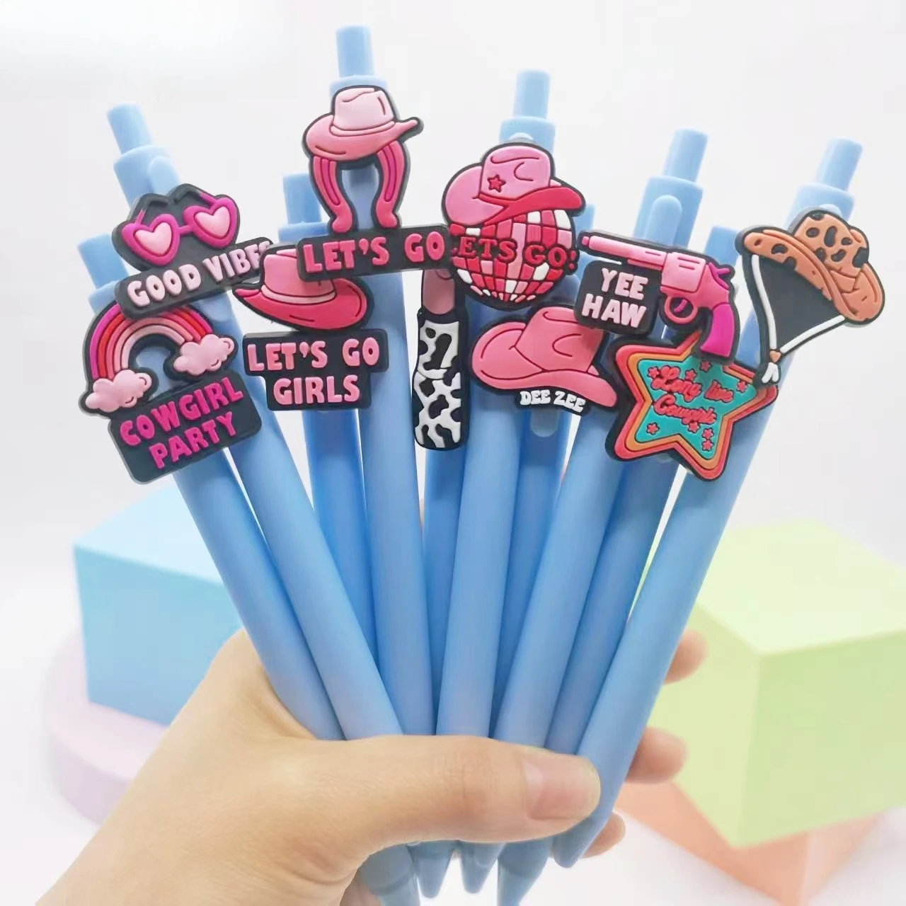 جديد الوردي كاوبوي سلسلة التصحيح القلم PVC لينة لاصق التصحيح قلم محايد اللون طالب توقيع قلم حبر جاف هدية السنة الجديدة #1