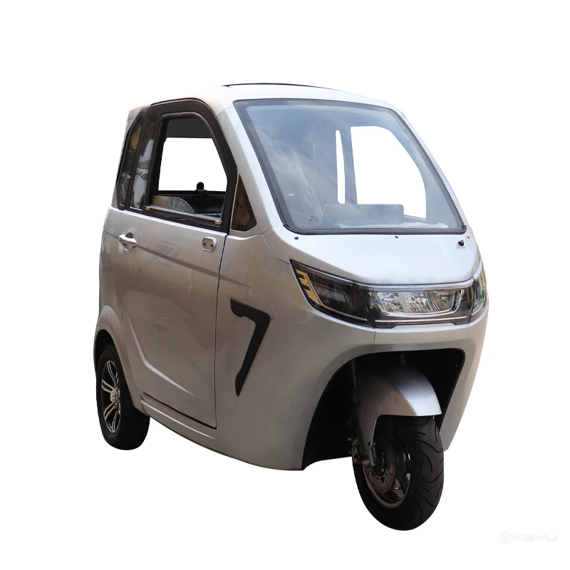 in Stock 2026 60V58Ah Eec L2e Europe Adult Electric Tricycle Closed Body 3-Passenger for Urban Mobility