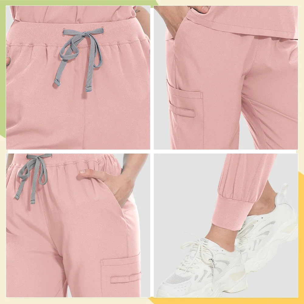 Uniformes cirúrgicos mulher enfermagem enfermeria define calças superiores artigos uniforme médico esfrega clínica salão de beleza spa hospital ternos