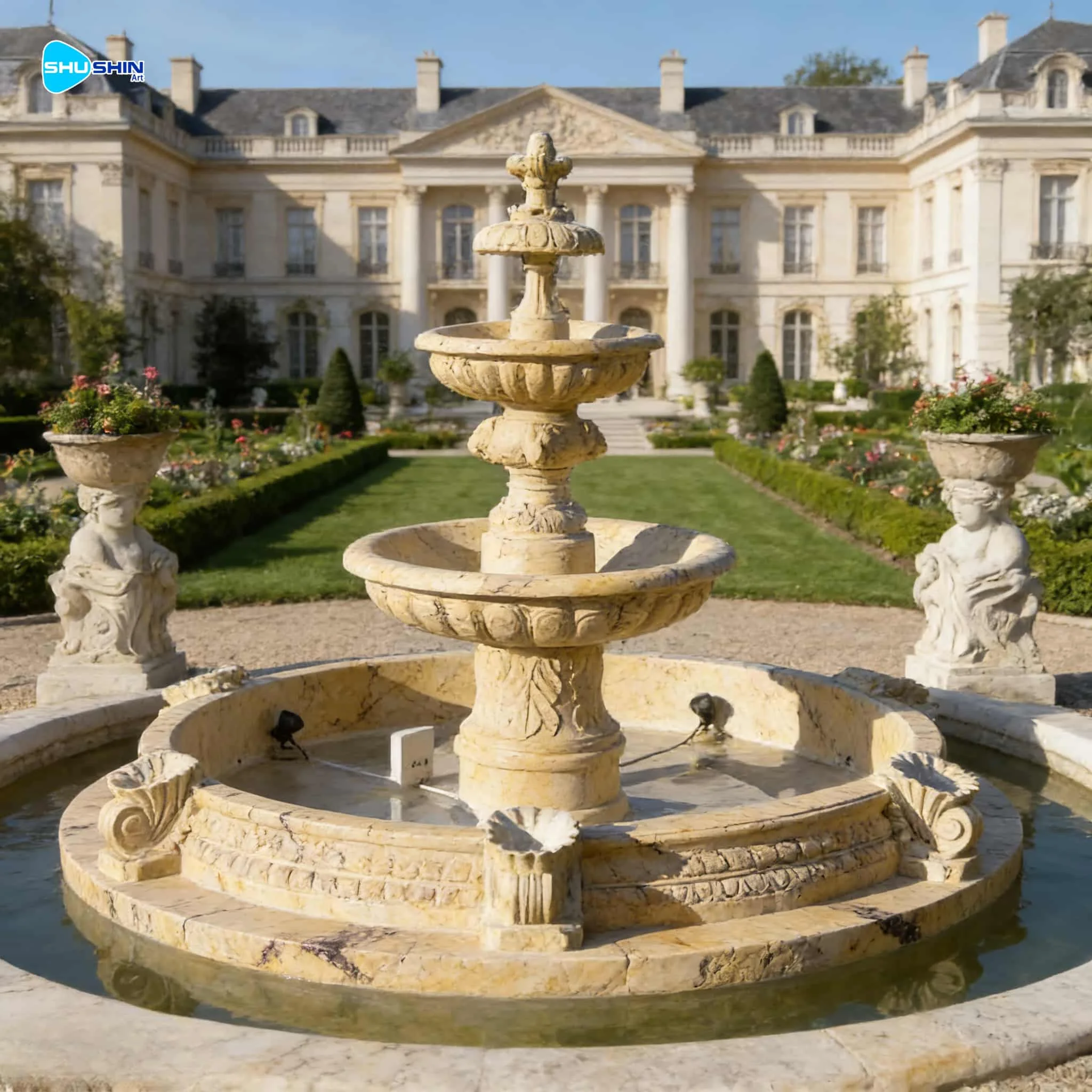 Modern Natural  Outdoor Garden Used White Marble  Tier Water Fountains for Sale Deposit Only