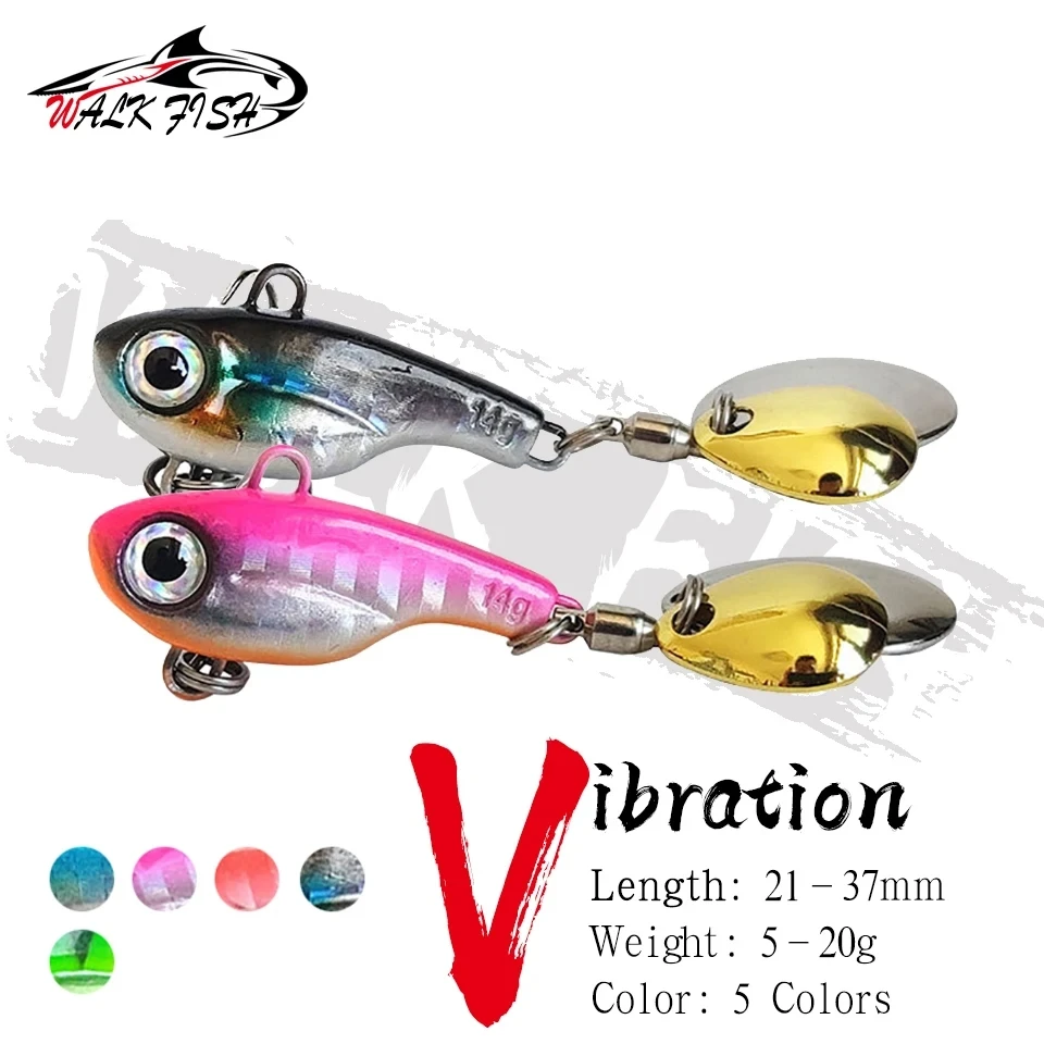 WALK FISH 5g-20g VIB Bait New Rotating Sequin Fish Bait Thorn Metal Bait Vibration Double Sequin Lure Artificial Simulation Fish