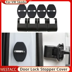 4Pcs Door Lock Cover Stopper Protection Sticker for VW Jetta Golf Polo Passat B5 B6 B7 CC for Skoda Octavia A7 Fabia Rapid Yeti