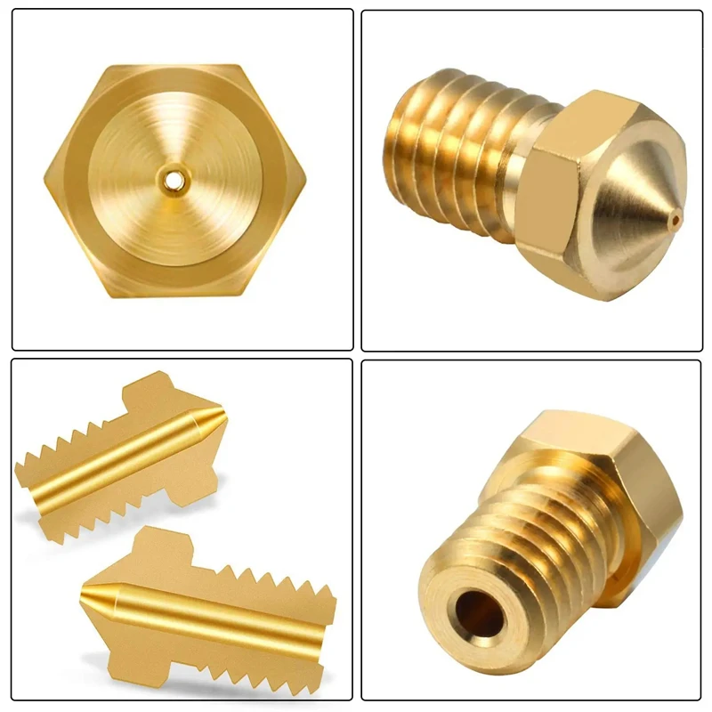 10PCS E3D V6 Threaded Nozzle Brass 0.2/0.3/0.4/0.6/0.8mm For Extruder V5 Anycubic I3 Mega Chiron Kobra Hotend For 1.75 Filament