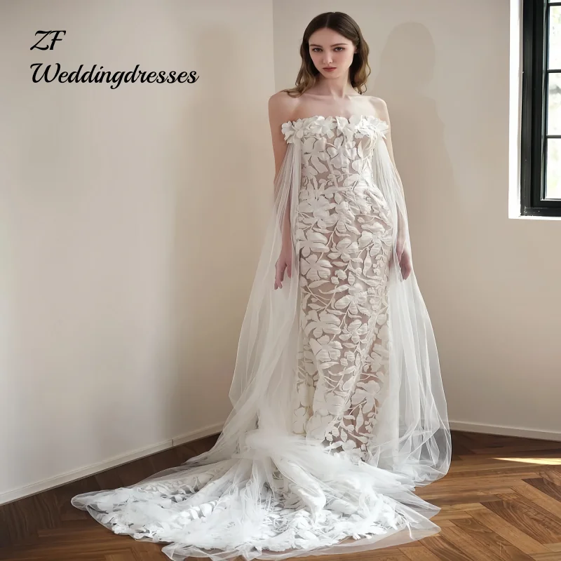 

Сексуальное свадебное платье русалки без бретелек на заказ, платья de novia