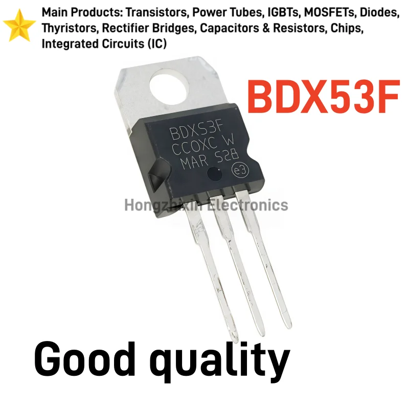 10PCS New BDX53F TO‑220 NPN Darlington Power Transistor 160V 8A 60W High Gain Triode Electronic Components In Stock