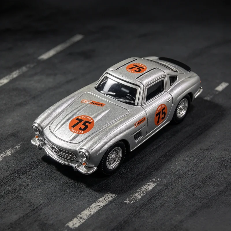 Retro Race Style Diecast Car Model, Classic Vintage Sports Car Desktop Display Decoration