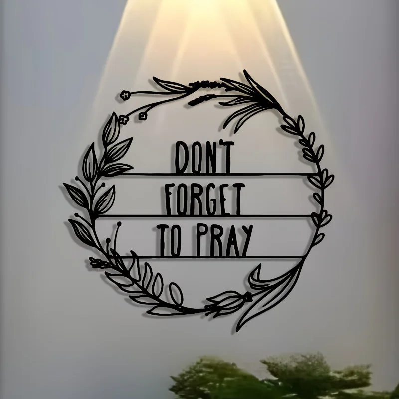 Don't forget to pray with the statue wall decor, metal wrought iron wall art decoration，Home、Kitchen Supplies 1pc