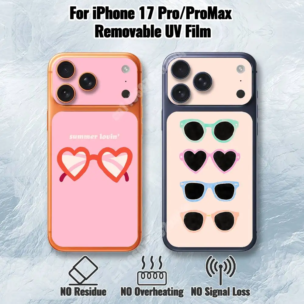 Cool Sunglasses Pattern Removable UV Film for iPhone 17 Pro 17 ProMax Hydrogel Sticker