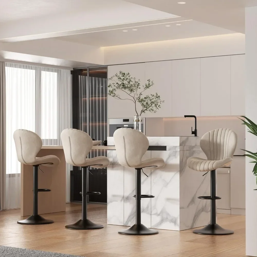 Modern Swivel Bar Cadeiras Set, Bar Stools, Barstools, Contra Altura, Encosto Alto, Fácil 3-5 Minuto de Montagem para Bar