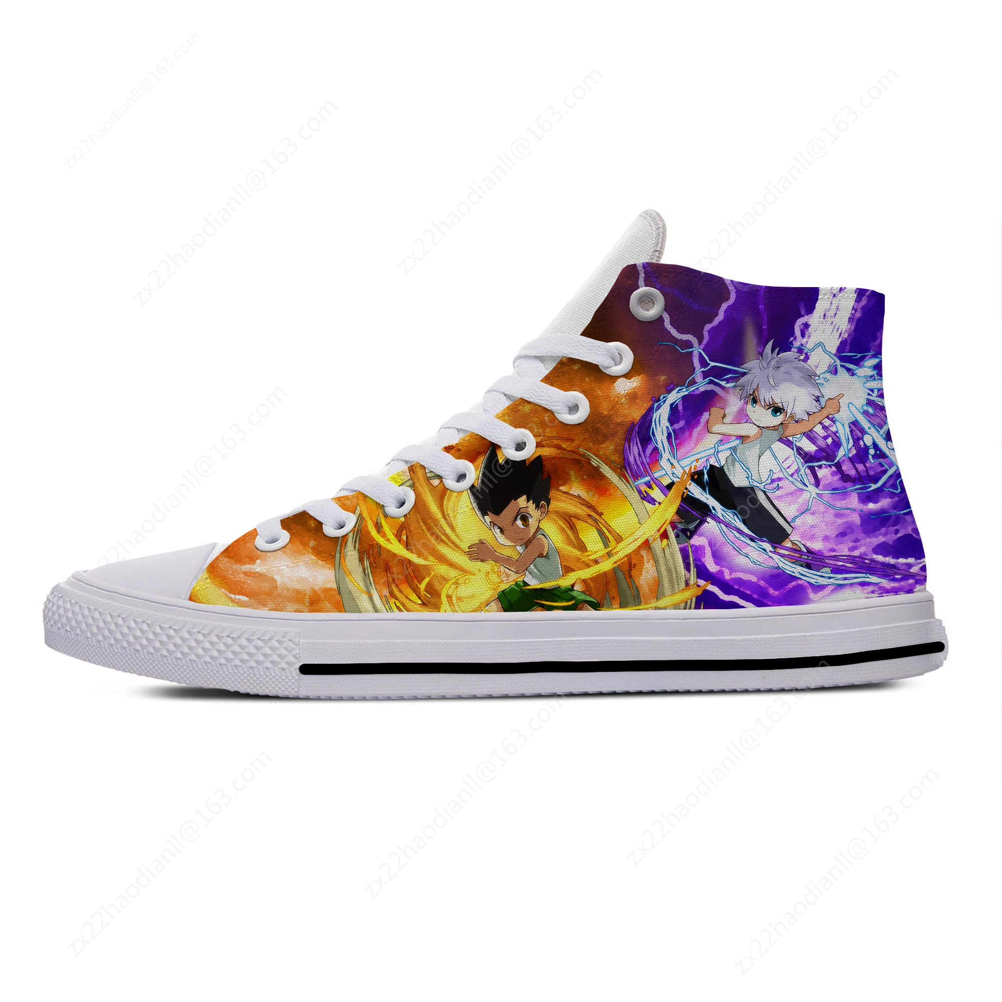 Anime Manga Hunter X Hunter Killua Zoldyck Funny Casual Cloth Shoes High Top Lightweight Breathable 3D Print Men Women Sneakers