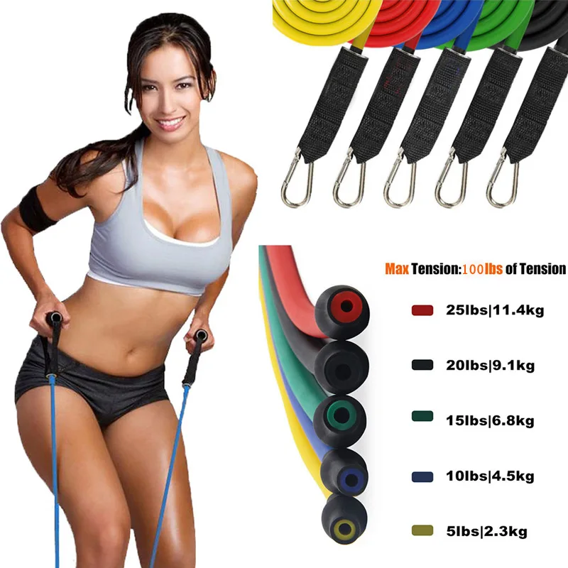 Inglês Embalagem Puxando Rope100Pound, peito expansor, puxar Belt Set