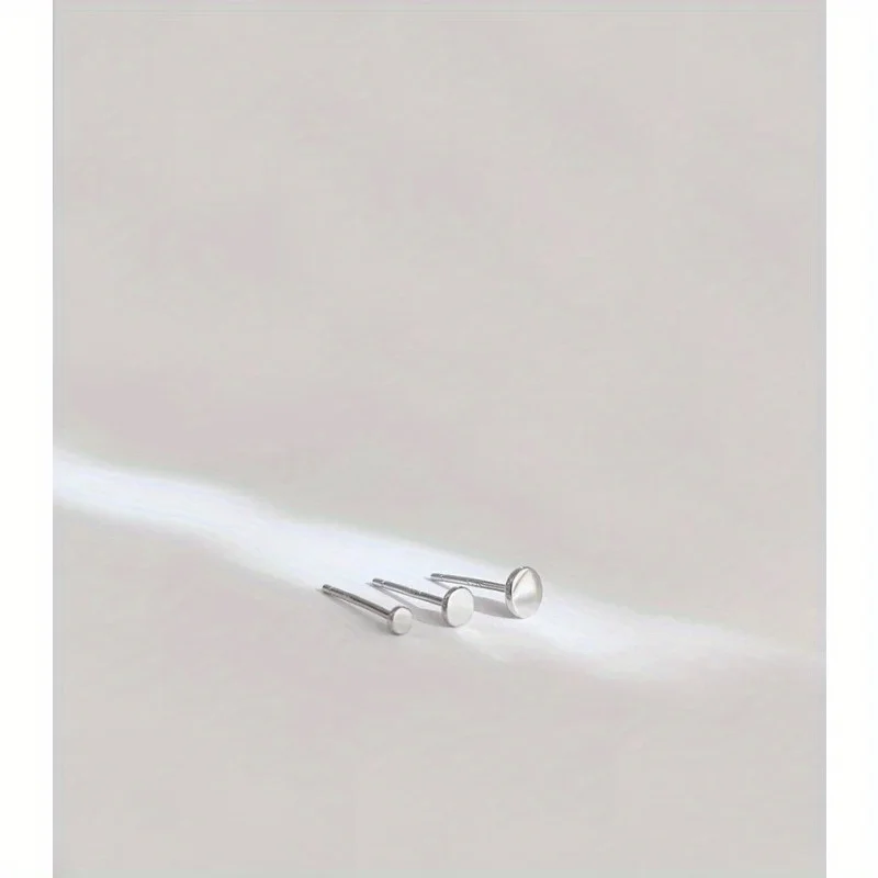 Smooth Simple Flat Head Round Earrings Basic Sex Nourishing Ear Piercing Sleep Without Removing Earrings