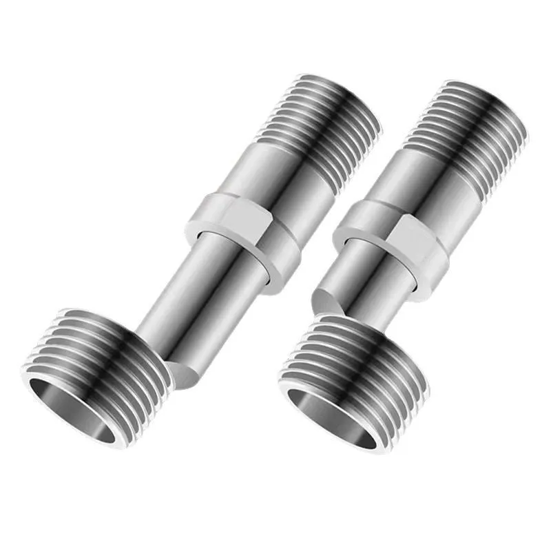 

Adjustable telescopic curved foot shower faucet Extended angle eccentric spiral bending mixing valve Bathroom faucet accessories