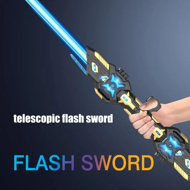 Toy Laser Sword Double-Edged Light Sword Retractable Cosplay Glowing Boy Toy Rotating Laser Sword Toy Children Gift for Kids