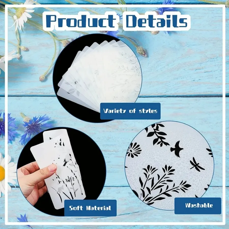 استنسل أوراق شجر متنوعة للحرف اليدوية - تصميمات من خشب البلوط والخشب والكرمة للديكور بنفسك وصناعة البطاقات