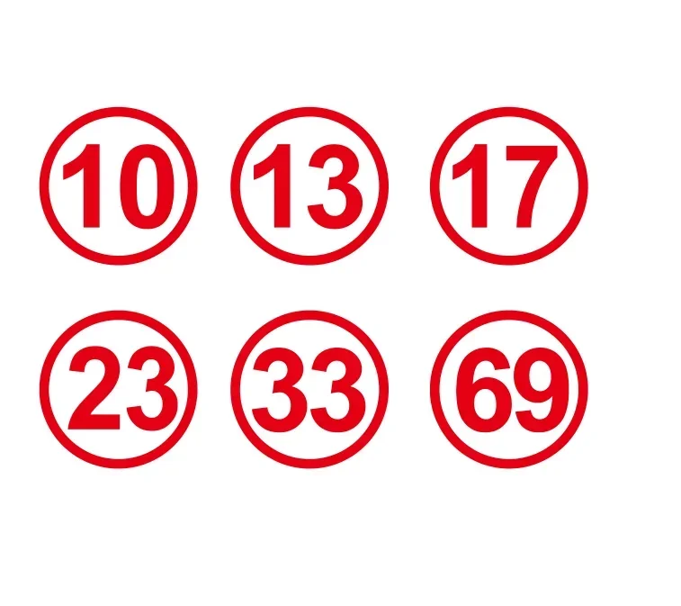 مخصص سباق عدد ملصقات 10 11 13 17 23 69 77 في دائرة مقاوم للماء سيارة دراجة نارية خوذة الشارات ملصق