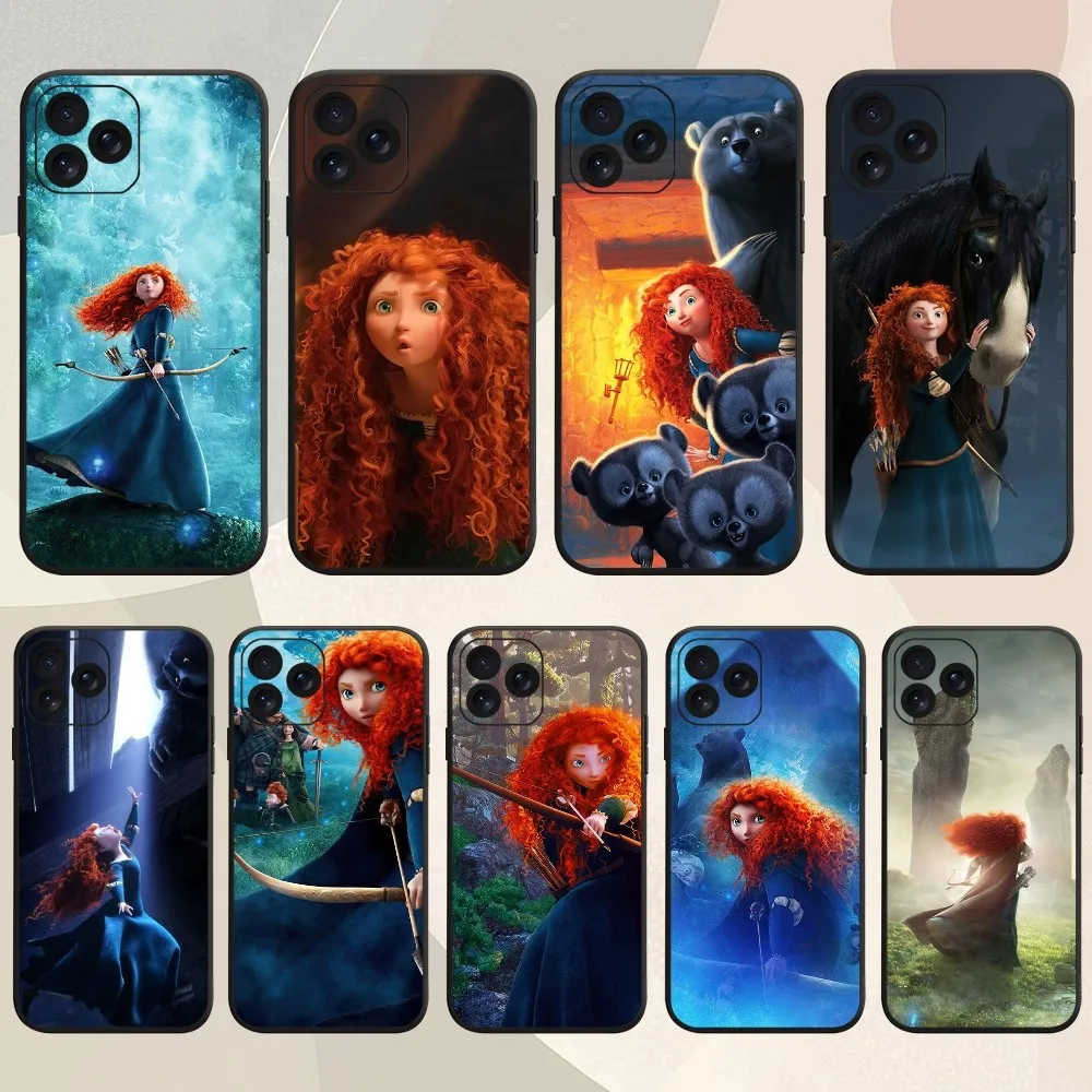 MINISO Disney Brave Merida Cute Phone Case For iPhone 8 14 Mini X 15 XS 12 MAX 11 13 Xr Pro Plus Shell