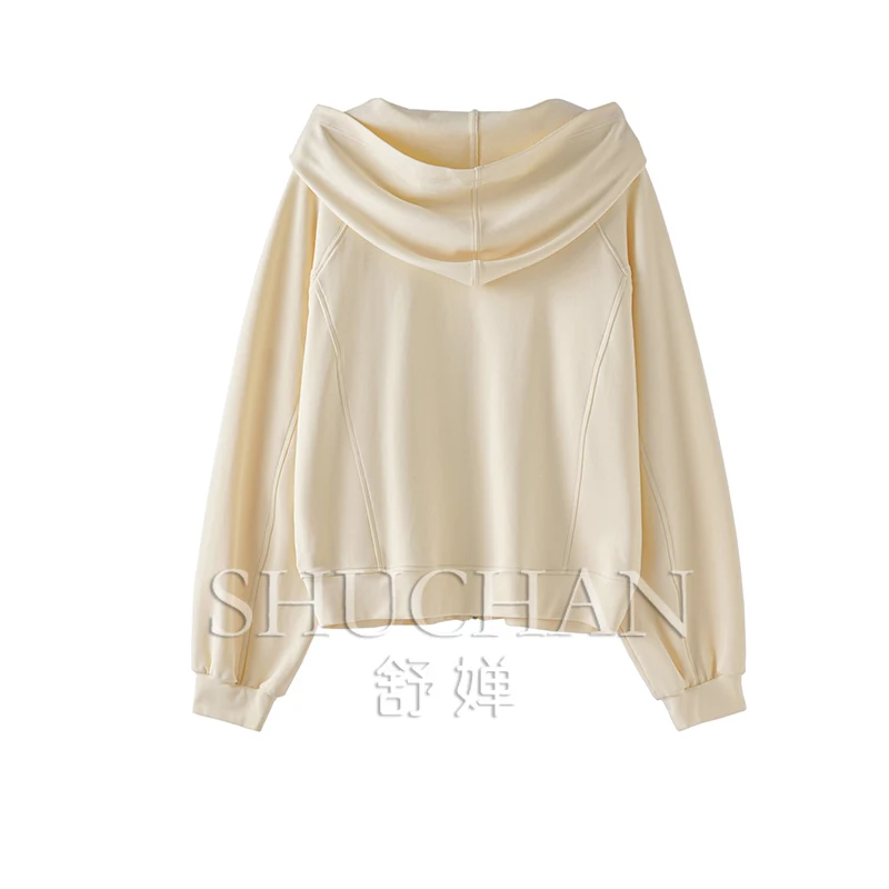 Free and Relaxed, Foreign Trade Air Feeling Lazy Casual Zipper Hooded Sweater Jacket Women 00F2