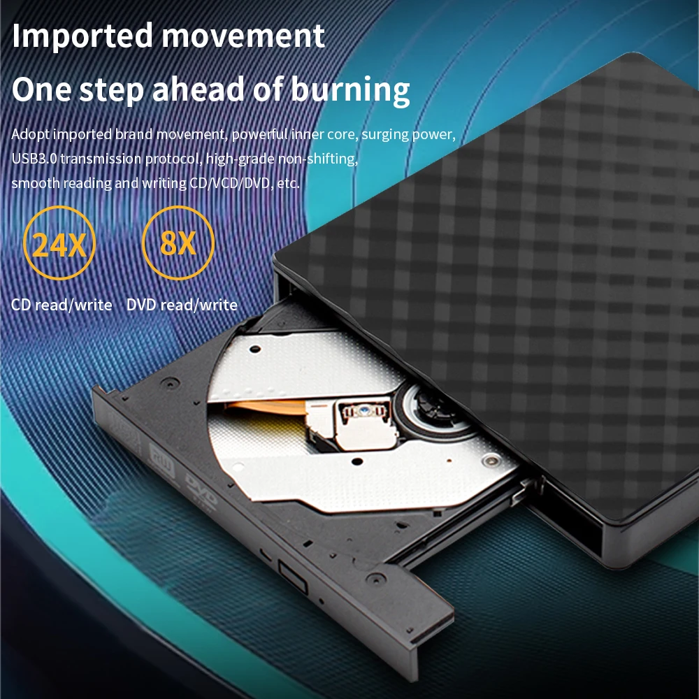TISHRIC USB 3.0 Type C External DVD Drive CD Player Writer Reader Burner DVD-RW ROM Player CD-RW Drive For PC Laptop Desktop