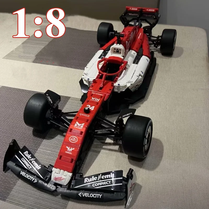 جديد الأحمر التقنية سباق السيارات 1:8 بناء مجموعة 1700 + قطعة اللبنات سيارة متعة باردة تحصيل نماذج اللعب هدايا احتفالية إعطاء