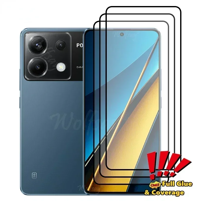 Full Cover Whole Glue Screen Protector For Xiaomi Poco X6 5G Tempered Glass For Poco X6 X 6 Pro 5G Glass For Poco X6 5G Glass