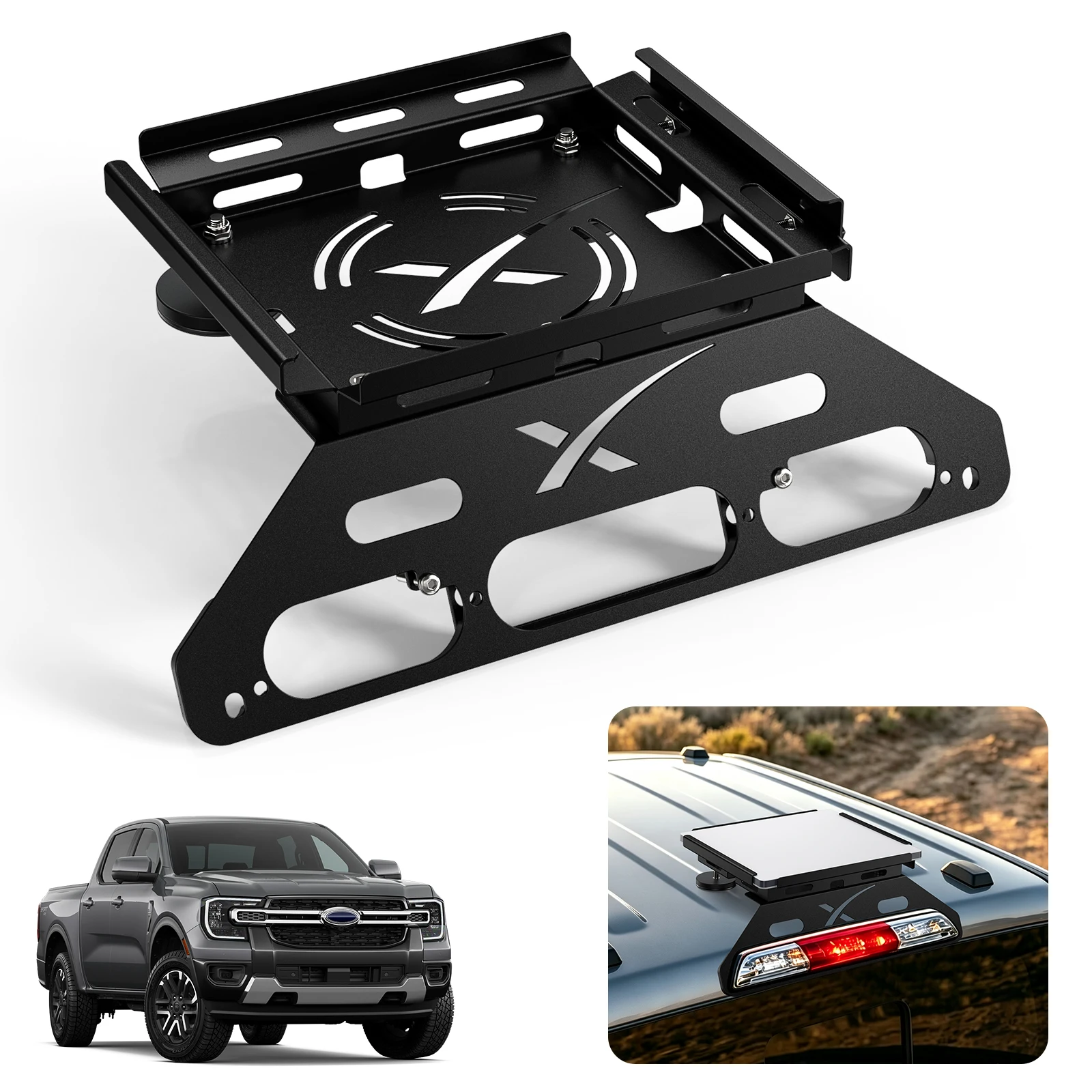 EDUP SK0191 Mini Starlink Cab Mount Bracket No-Drill Third Brake Light Mount for Ford F Series Pickup Trucks
