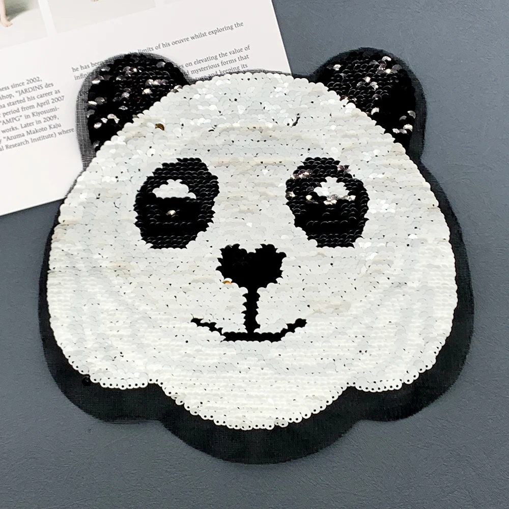 2022 NEW Flip Sequin Fashion Tiger Panda Clothing Embroidered Patch DIY Trend Sewing Hoodies T-shirt Patches on clothes