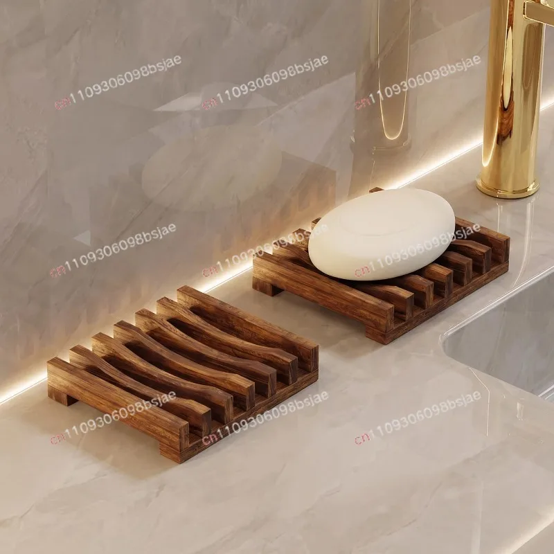 Wooden soap box tray toilet toilet drain soap box washstand soap rack
