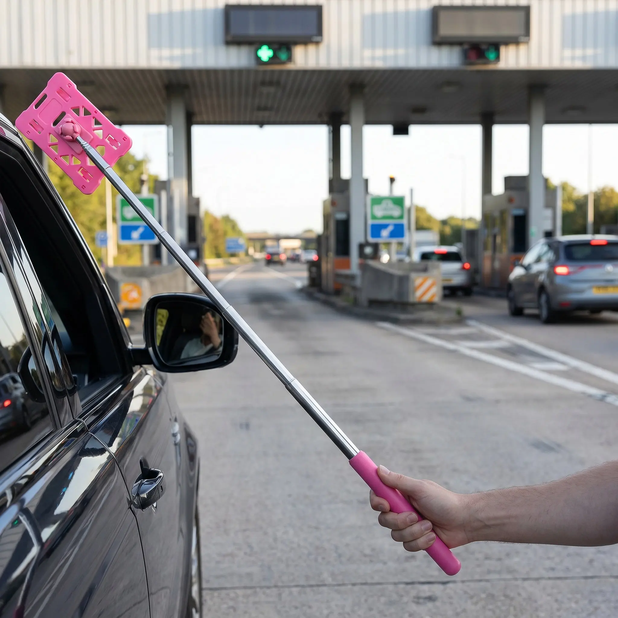 Extendable Parking Card Holder Rod Adjustable for Payment Toll Pass Grabber Tool Parking Access Garage Aid