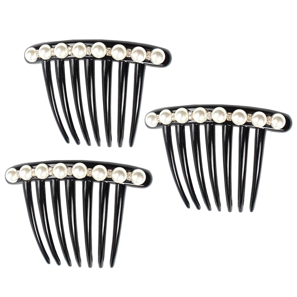 

3 шт., нескользящие гребни для волос с жемчугом, элегантная заколка для волос с кристаллами, свадебные аксессуары, модные головные уборы для женщин и девочек