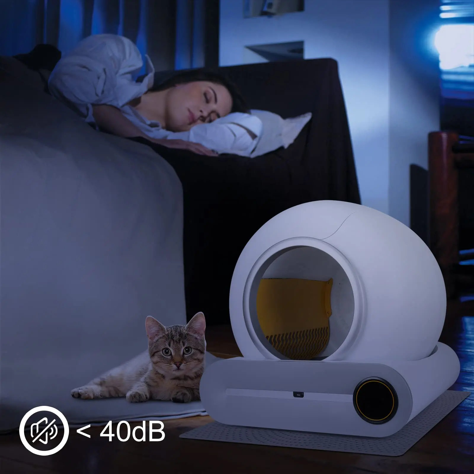 กระบะทรายแมวอัตโนมัติ Petdom Smart Quick Self Cleaning ขนาดใหญ่ ผลิตภัณฑ์ทำความสะอาดสัตว์เลี้ยงอัตโนมัติ ควบคุมผ่านแอพมือถือ