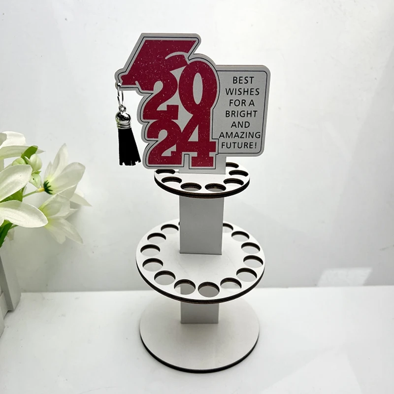 6 шт. 2024 новый кошелек в подарок на выпускной, деревянный кошелек, орнамент для украшения стола, держатель для денег, наличные, поздравления, карты, простой в использовании